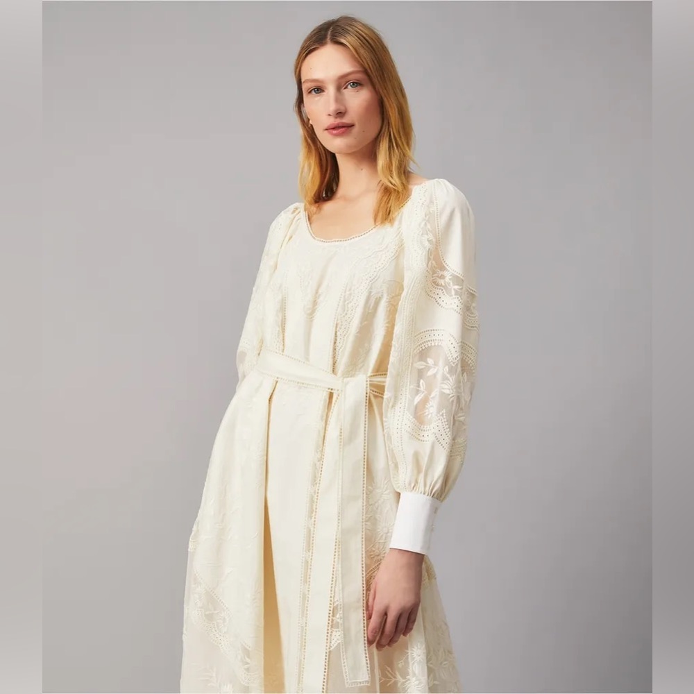 Worn once TORY BURCH Embroidered Poplin Dress $1,898 XS - Picture 6 of 16